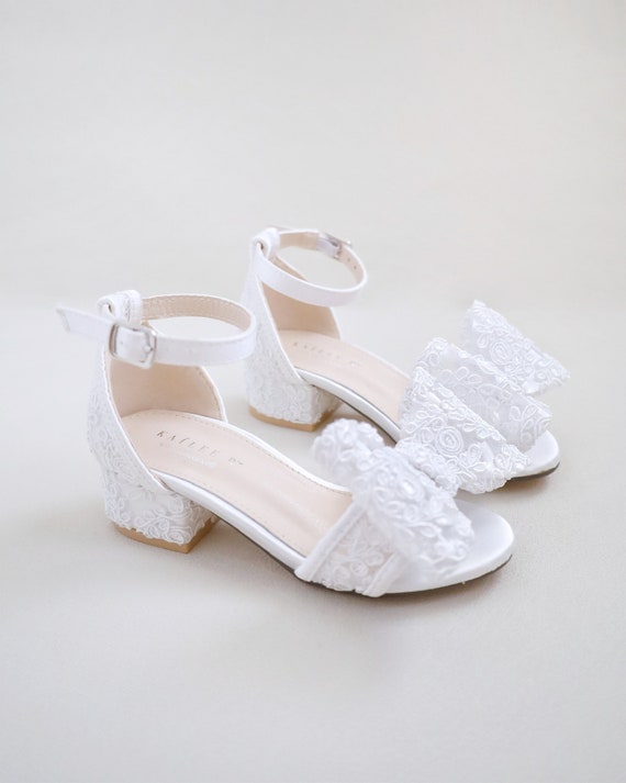 knee length dresses for ladies Pearls and Crystal Ivory Bow Wedding Flats 6 / Ivory main image 0