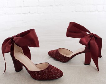 wine colored heels wedding