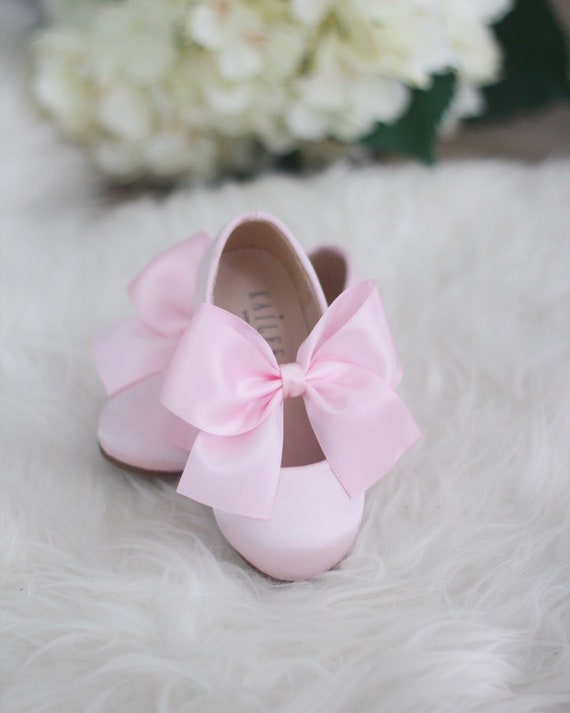 blush pink flower girl shoes