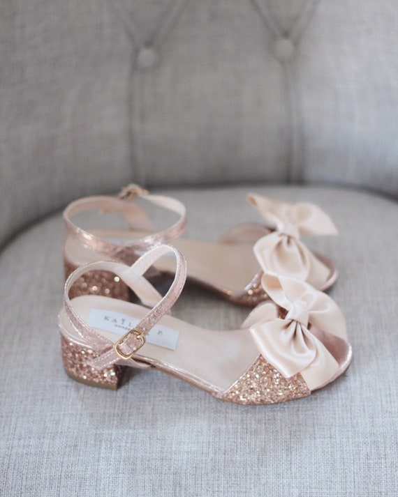 rose gold girls flats