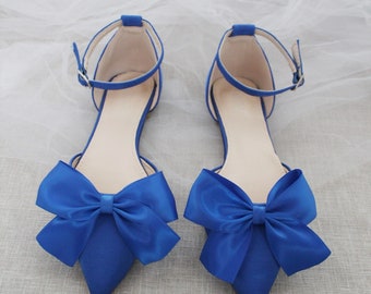 royal blue pointed toe flats