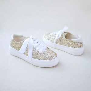 Rock Glitter Wedding Platform Sneakers Wedding Shoes, Bridesmaids Shoes, Evening Shoes, Bridal Flats, Wedding Sneakers image 3