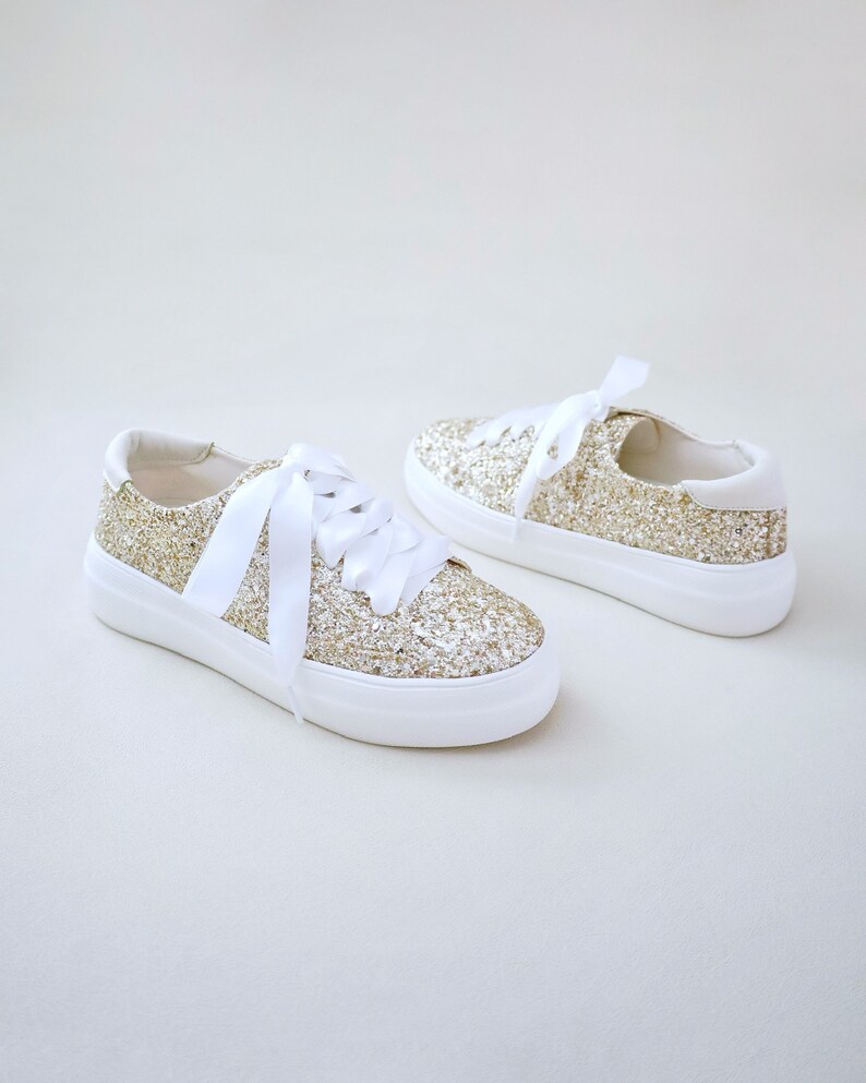 Rock Glitter Wedding Platform Sneakers Wedding Shoes, Bridesmaids Shoes, Evening Shoes, Bridal Flats, Wedding Sneakers 画像 3