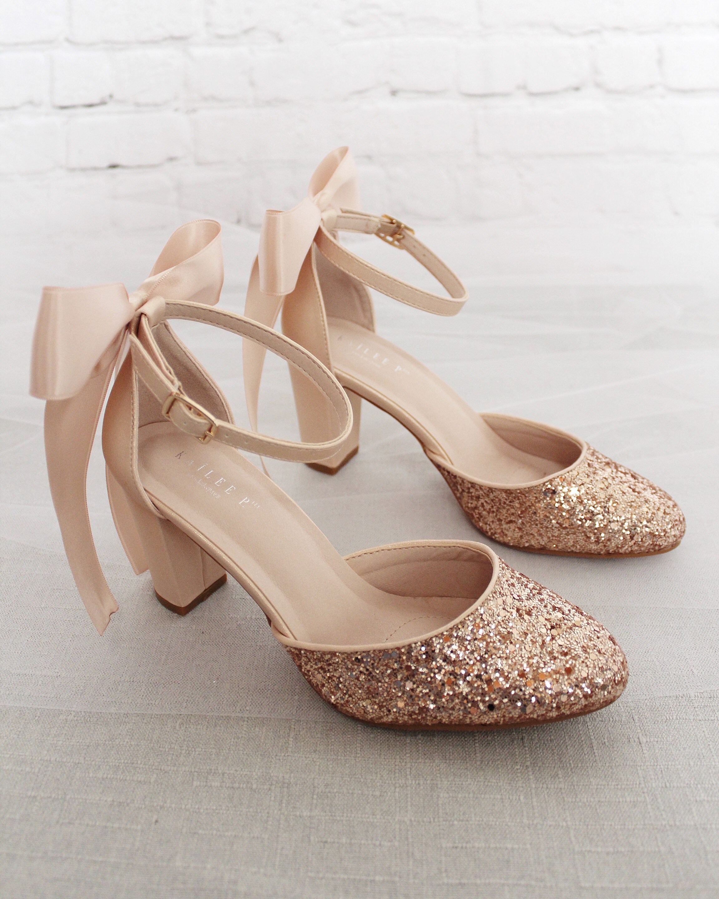 gold rose shoes heels