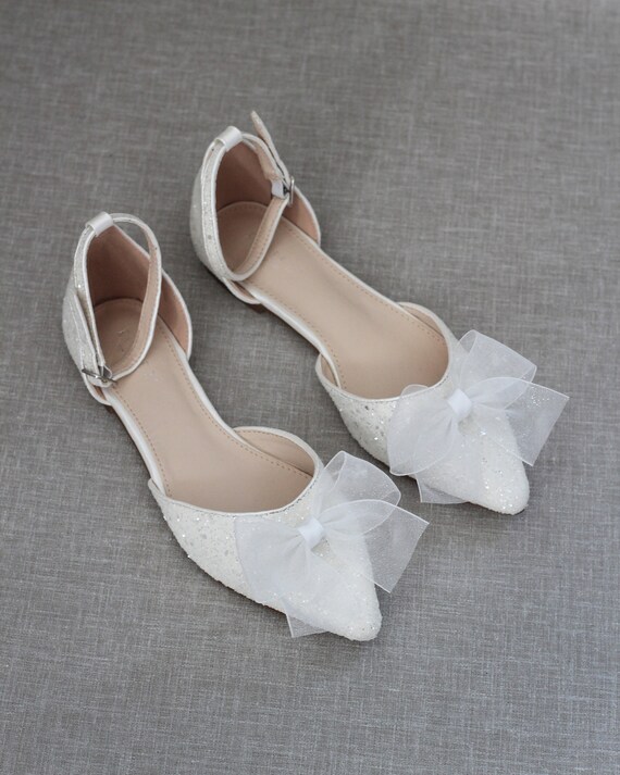YWXYGE Esh Appliques Wedding Flats For Bride Pointed Toe...