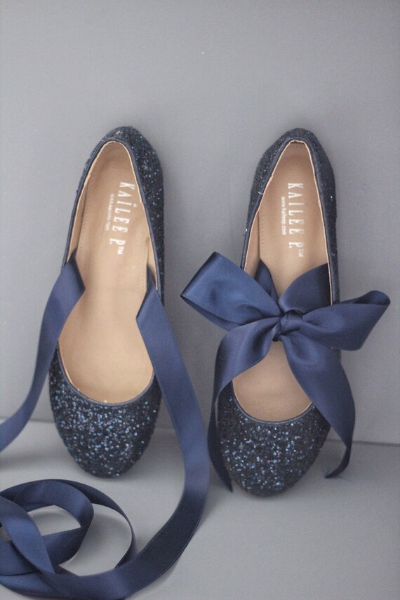 wedding shoes flats navy blue