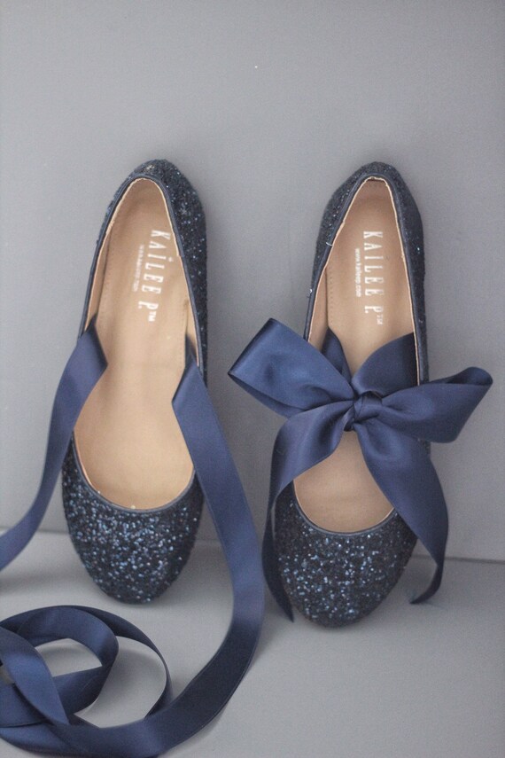 navy blue ballet flats wedding