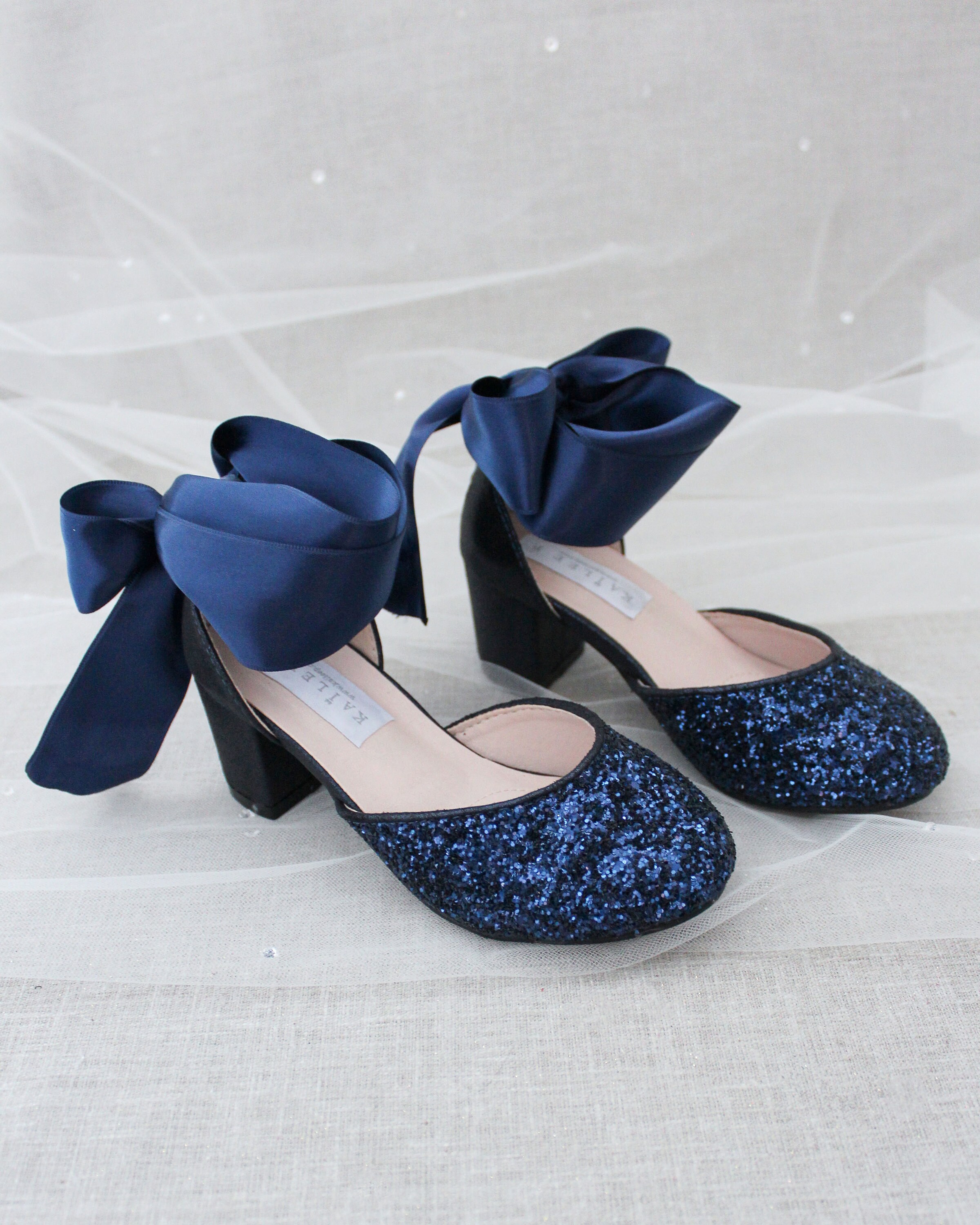 Blue glitter heels for wedding hotsell