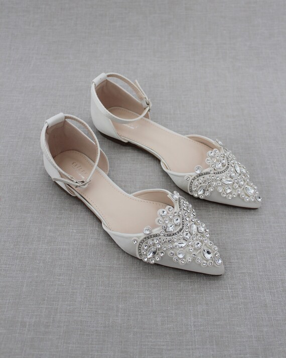 ivory satin bridesmaid shoes