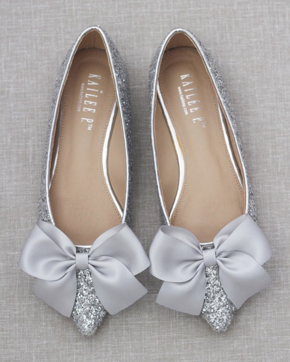 silver sparkly bridesmaid shoes