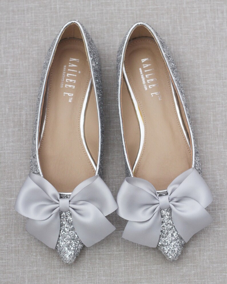 sparkly flats with bow