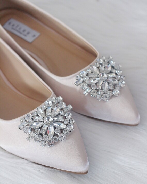 champagne peep toe flats