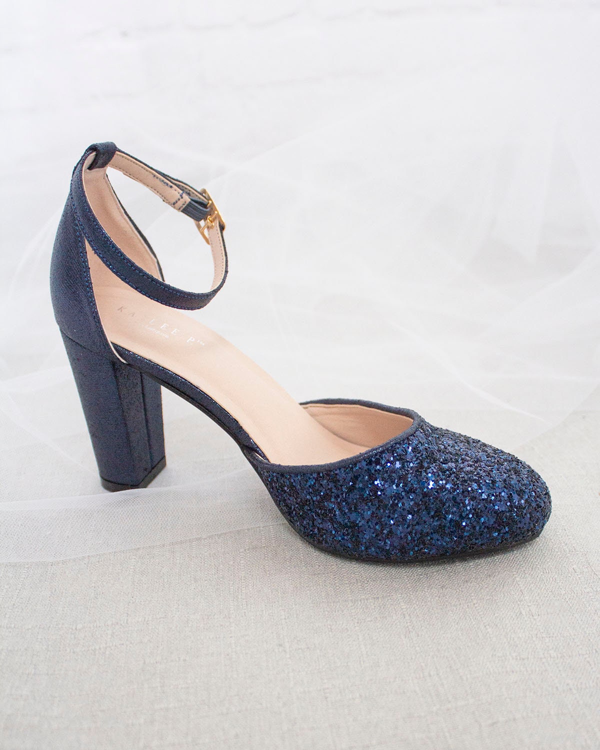 navy sling back shoes block heel
