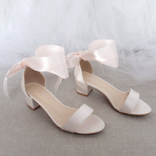 satin blush heels