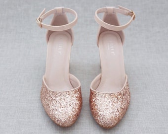 rose gold sequin shoes