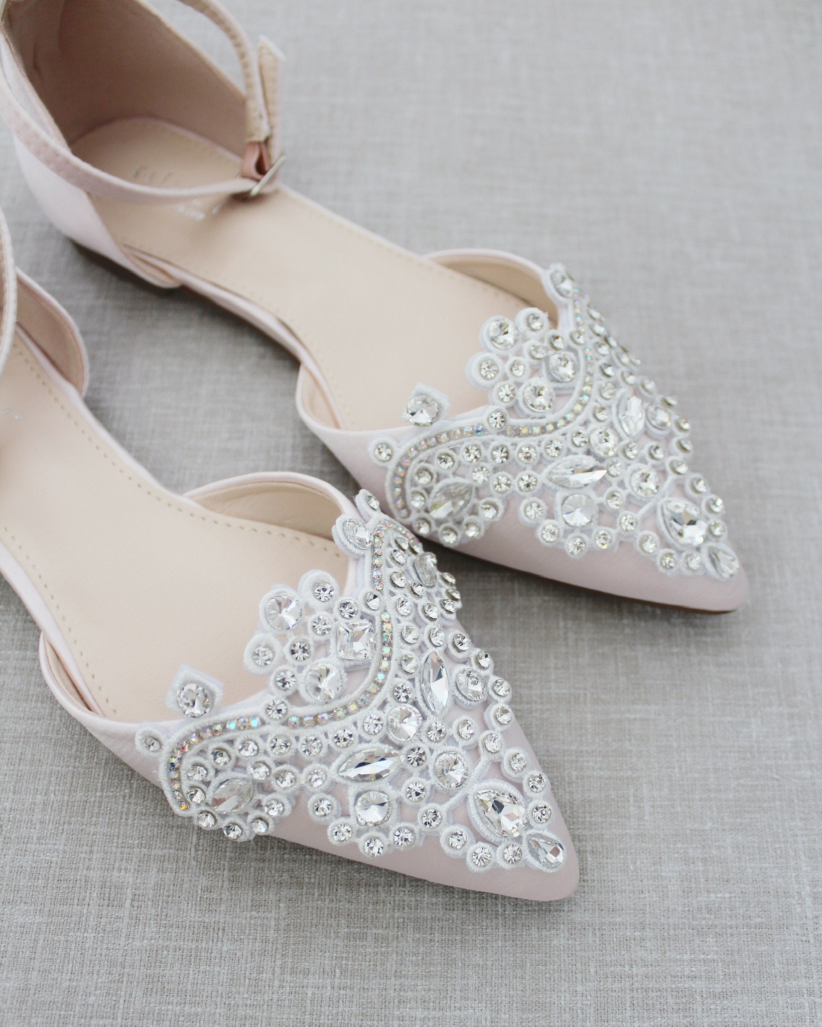pink flat sandals wedding