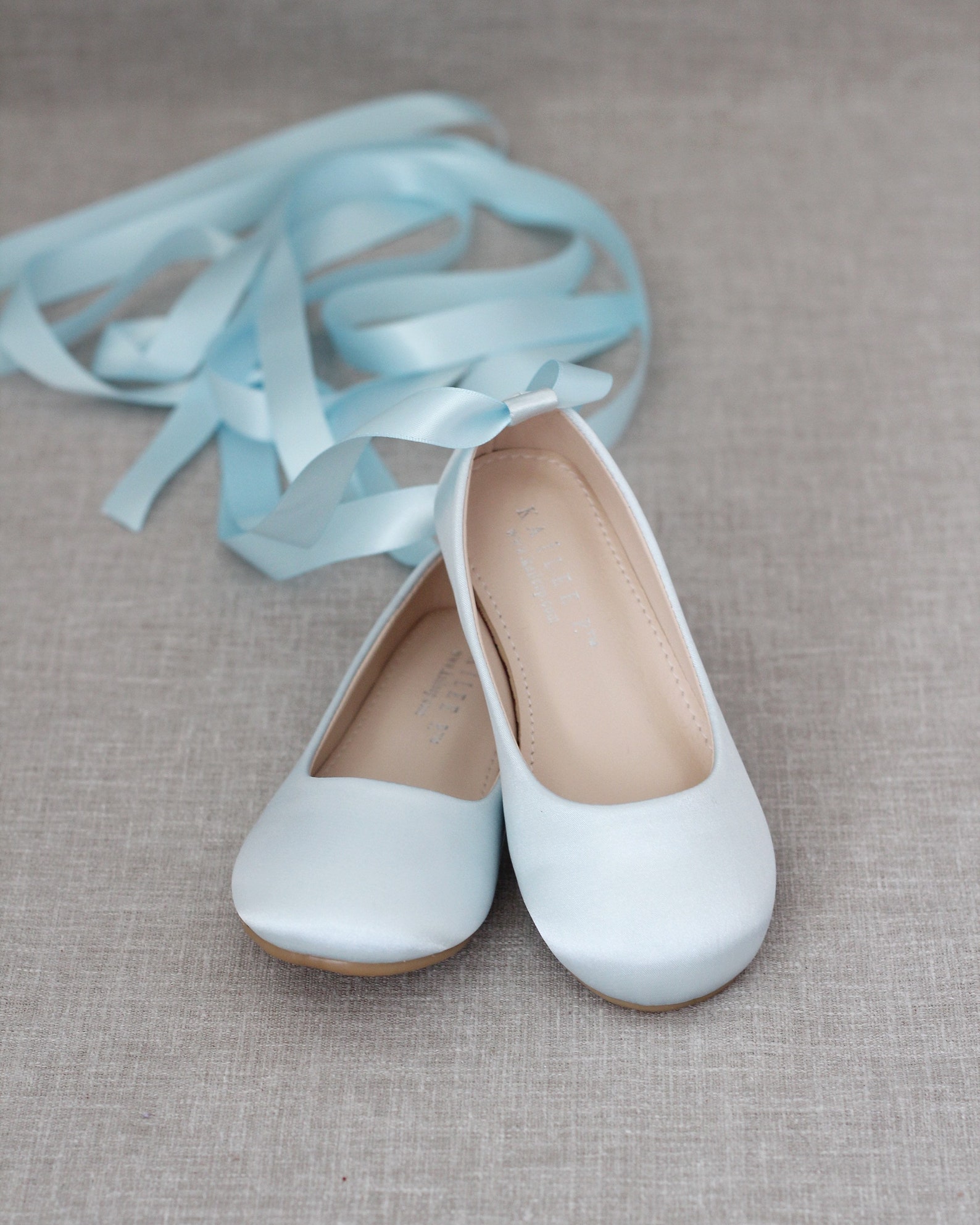Kids Shoes LIGHT BLUE Satin Ballerina Lace up Flats Satin - Etsy