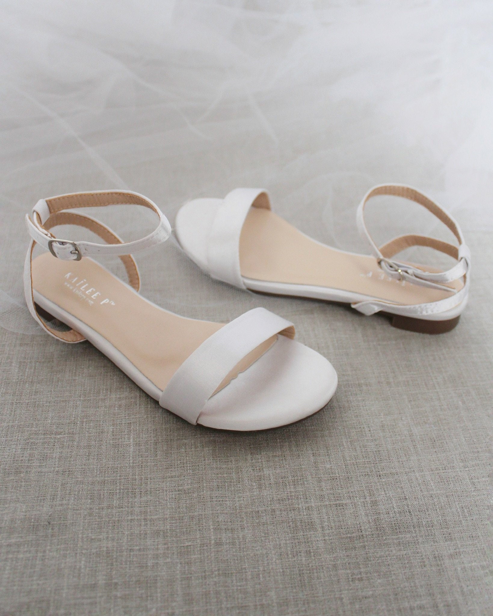 satin sandals flat