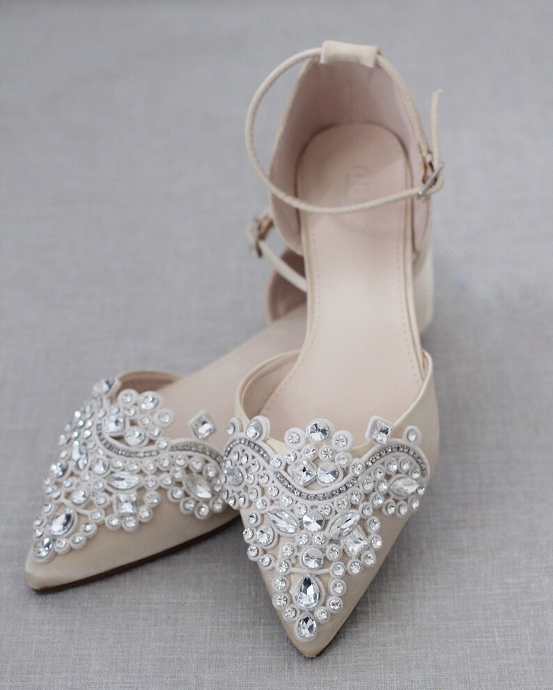 sparkly pointed toe flats