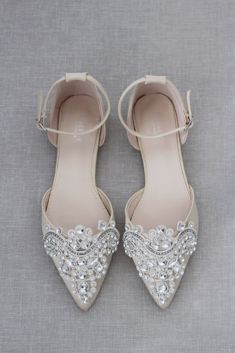 sparkly pointed toe flats