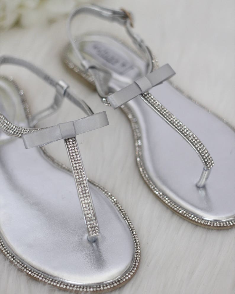 pretty silver flat sandals