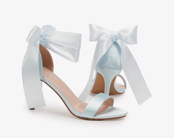 light blue dress sandals Women's Such a Tease Blue Square Toe Heeled Mule Sandals | Color: Light Blue | Size: 6