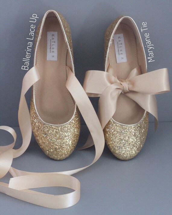 gold glitter flats for wedding