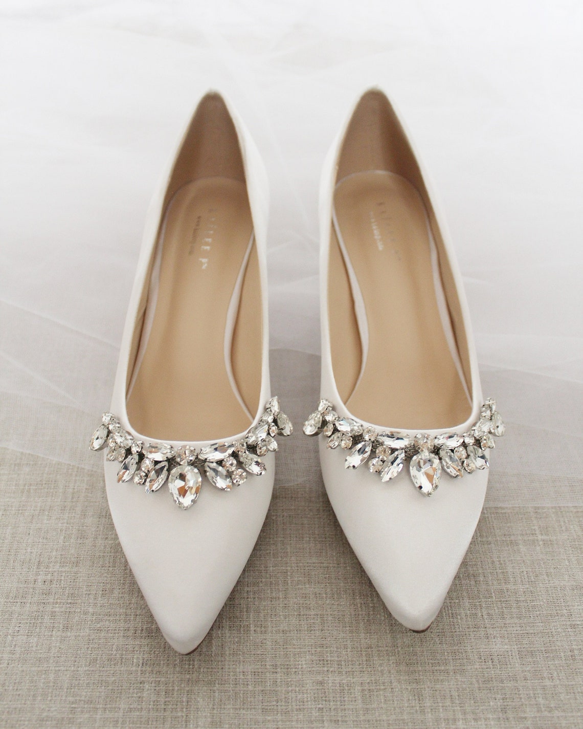 white satin shoes low heels