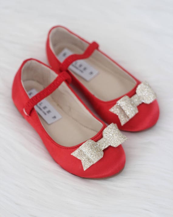 red satin ballet shoes
