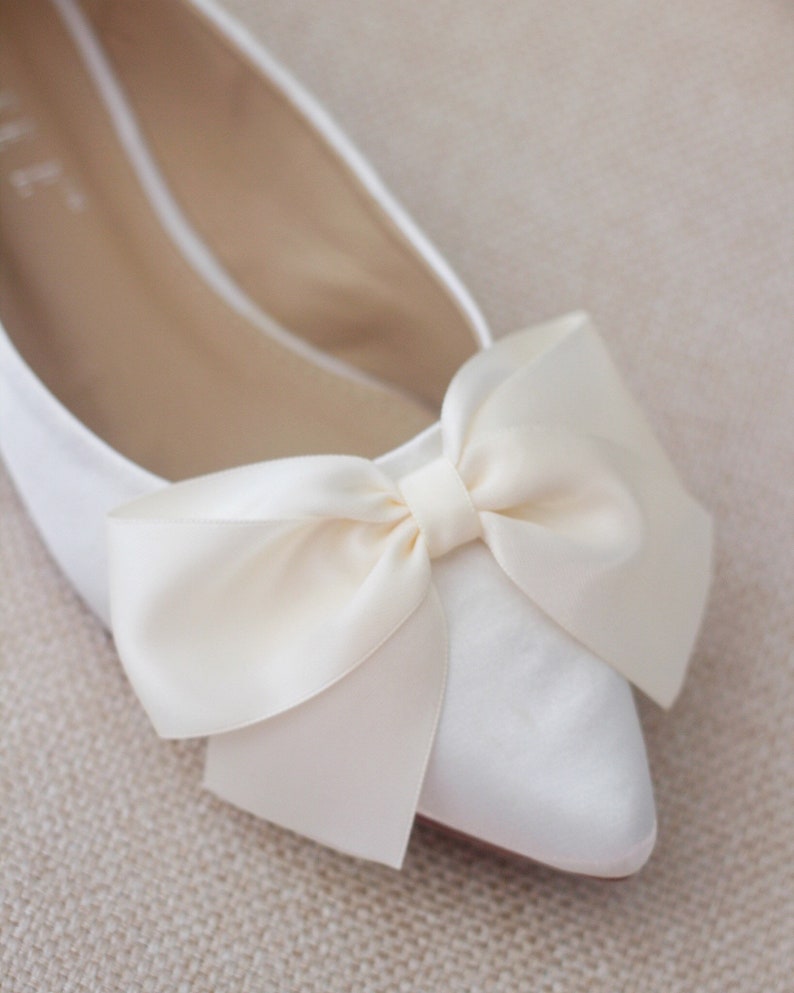 satin bow flats
