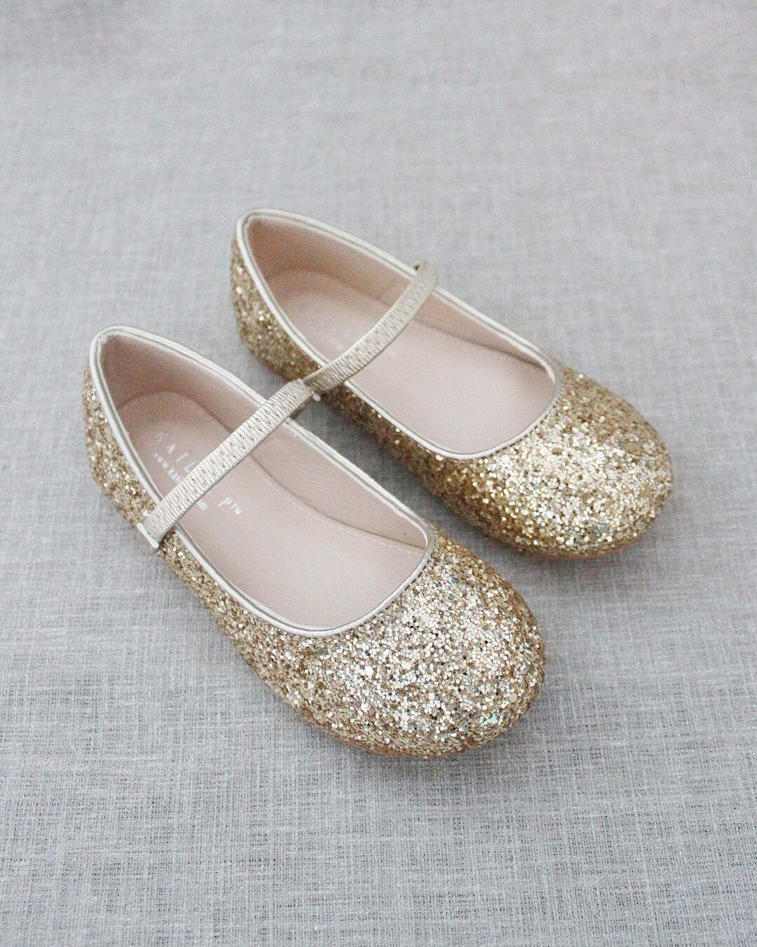 Gold Rock Glitter Mary Jane Flats for Fall Flower Girls Shoes - Etsy