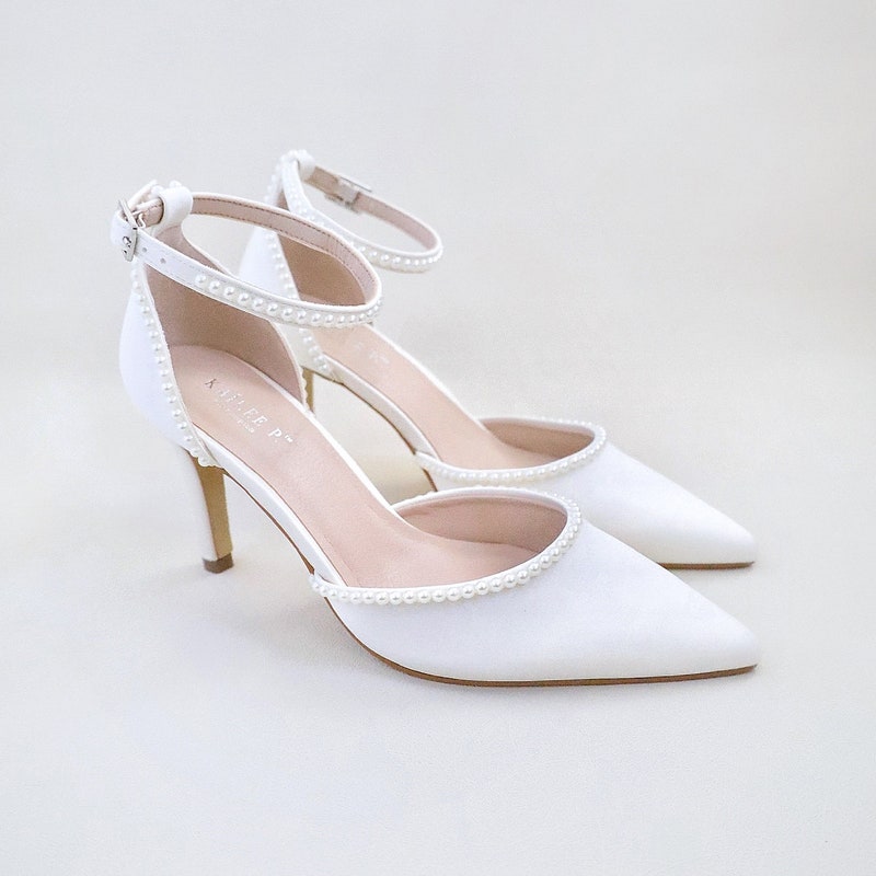 evening shoes with pearls