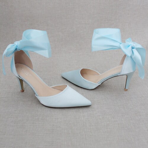royal blue satin heels