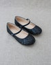 Navy Blue Rock Glitter Maryjane Flats for Flower Girls Shoes, Fall Girls Shoes, Holiday Shoes 