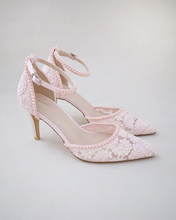 Kate Spade Blush Bridal Heels with Bows