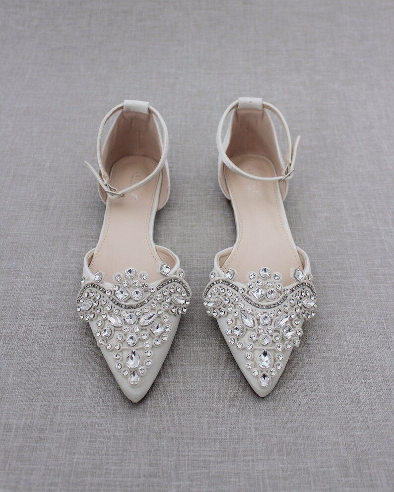 sparkly pointed toe flats