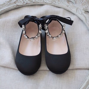 black satin flats womens shoes