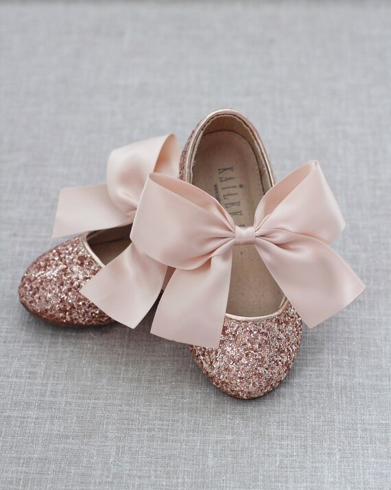 flower girl shoes rose gold