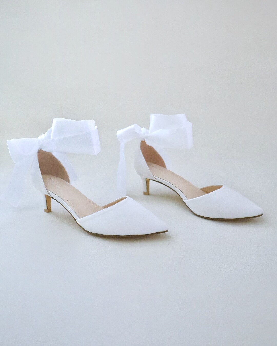 white satin shoes low heels