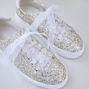 Rock Glitter Wedding Platform Sneakers Wedding Shoes, Bridesmaids Shoes, Evening Shoes, Bridal Flats, Wedding Sneakers image 5