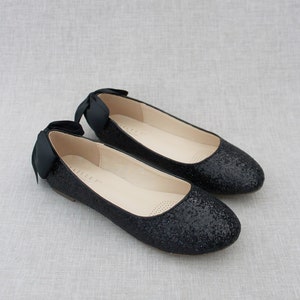 Glitter Flats Black Glitter Flats Wedding Shoes Sparkle Flats Sparkly Shoes Wedding Flats Women s Shoes Black Flats Etsy Canada