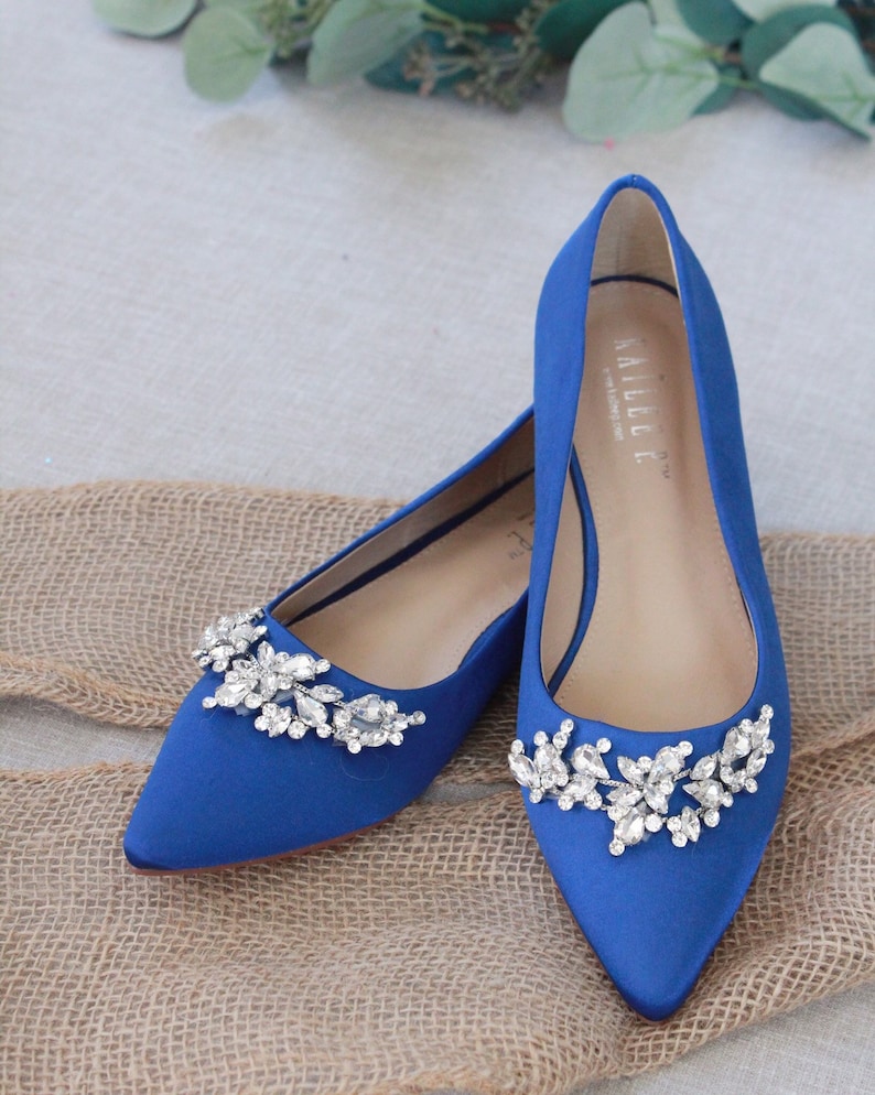 royal blue pointed flats