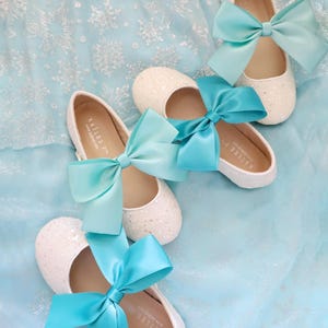 Dusty Pink Satin Mary Jane Flats With CHIFFON BOW and