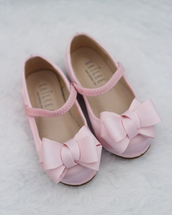 blush pink flower girl shoes