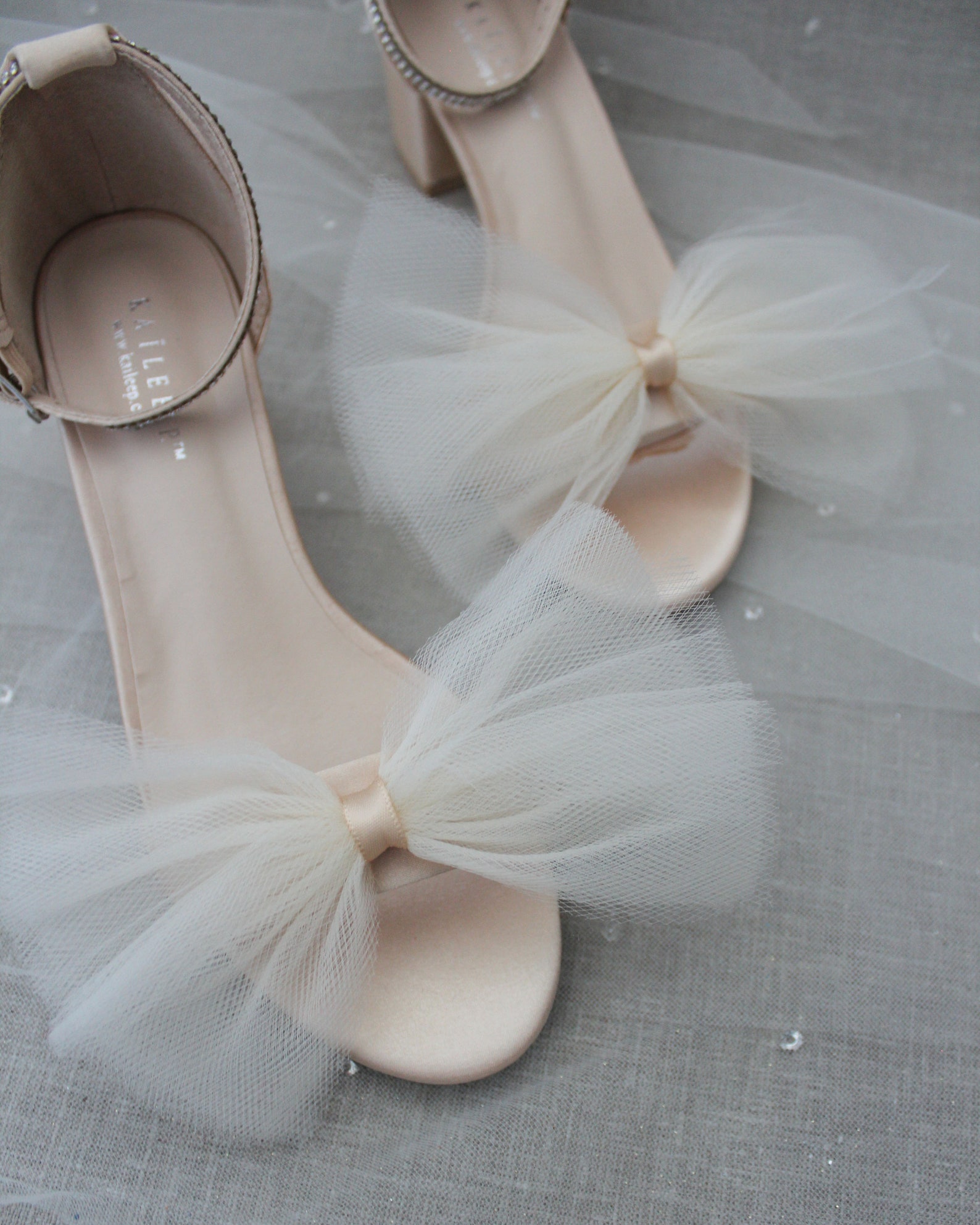 champagne block heel shoes