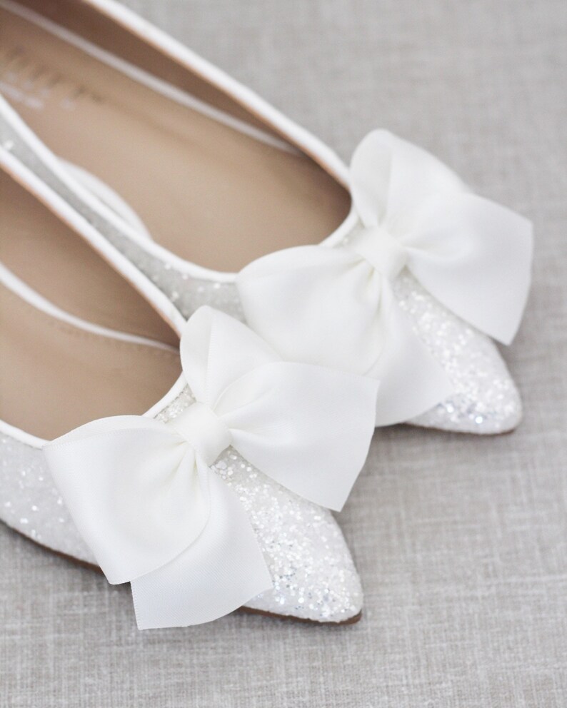 sparkly flats with bow