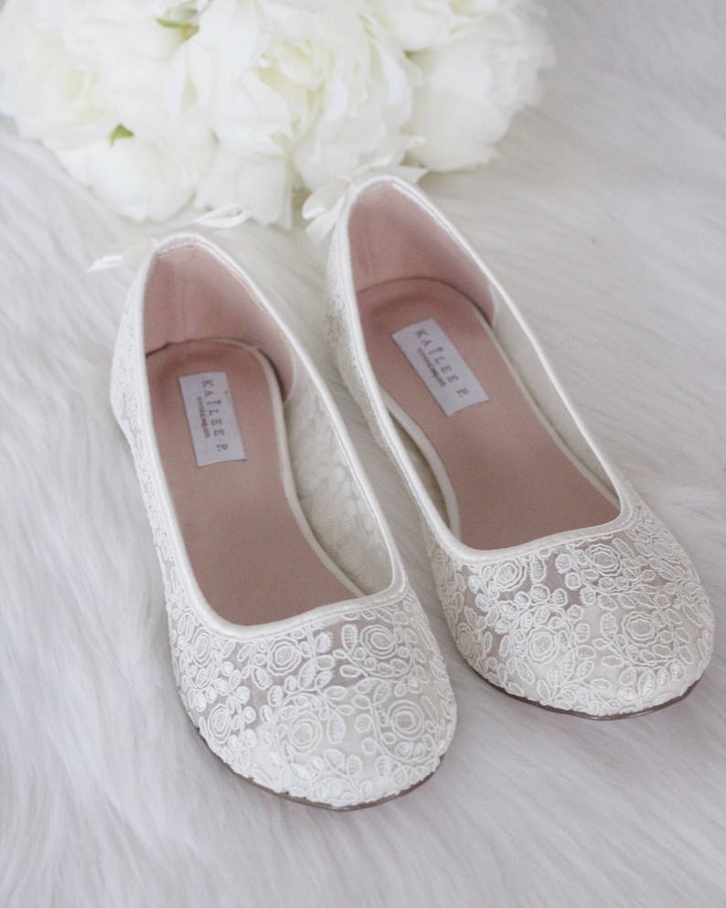 ivory crochet flats