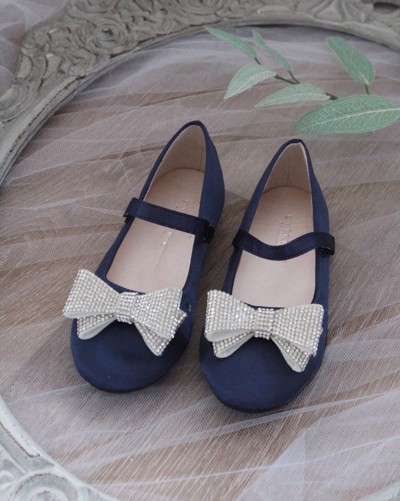 girls navy blue flats