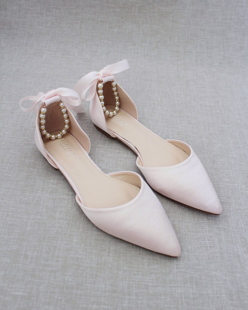 flats with pearl heel