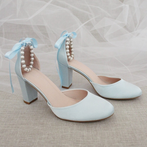 light blue t strap heels